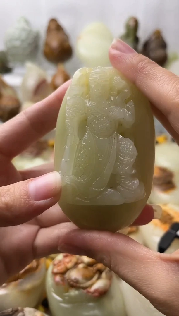 石材古青石棉纹正常不退换关公微瑕