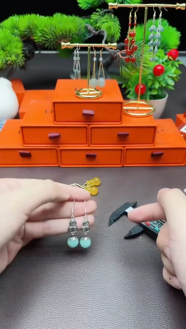 玛瑙/玉髓耳饰银S925镶嵌416