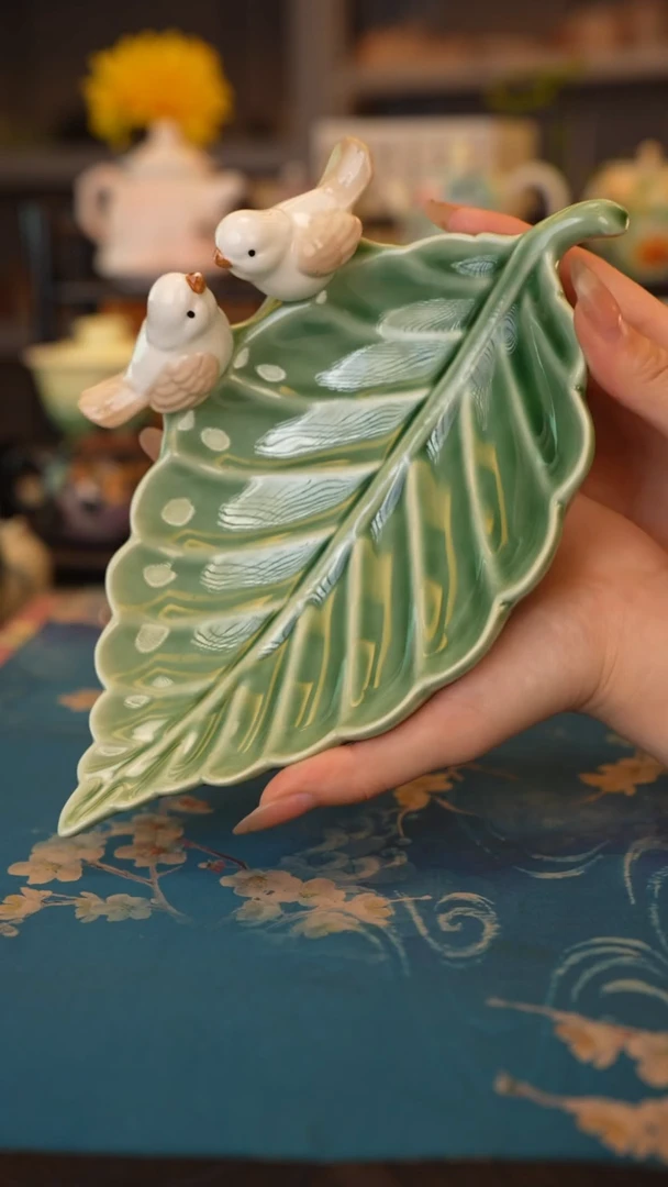 【闪购商品】福利品 绿色叶子果盘