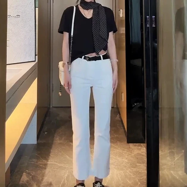 【莱赛尔微喇裤】显瘦薄款高支数柔软牛仔微喇裤-苋 18905(70181-3)