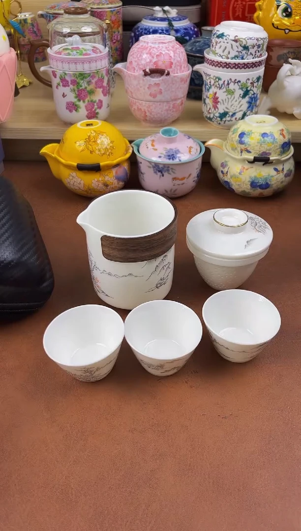 陶陶瓷茶具摆件旅行套组