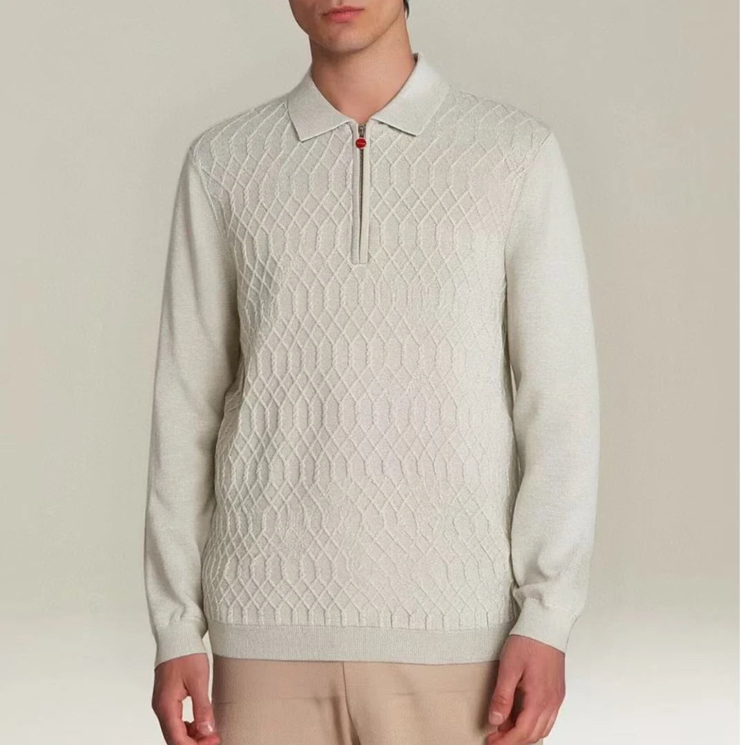 【66127-IMK】高奢男装 2025秋冬款 男士绵羊毛百搭长袖POLO针织衫