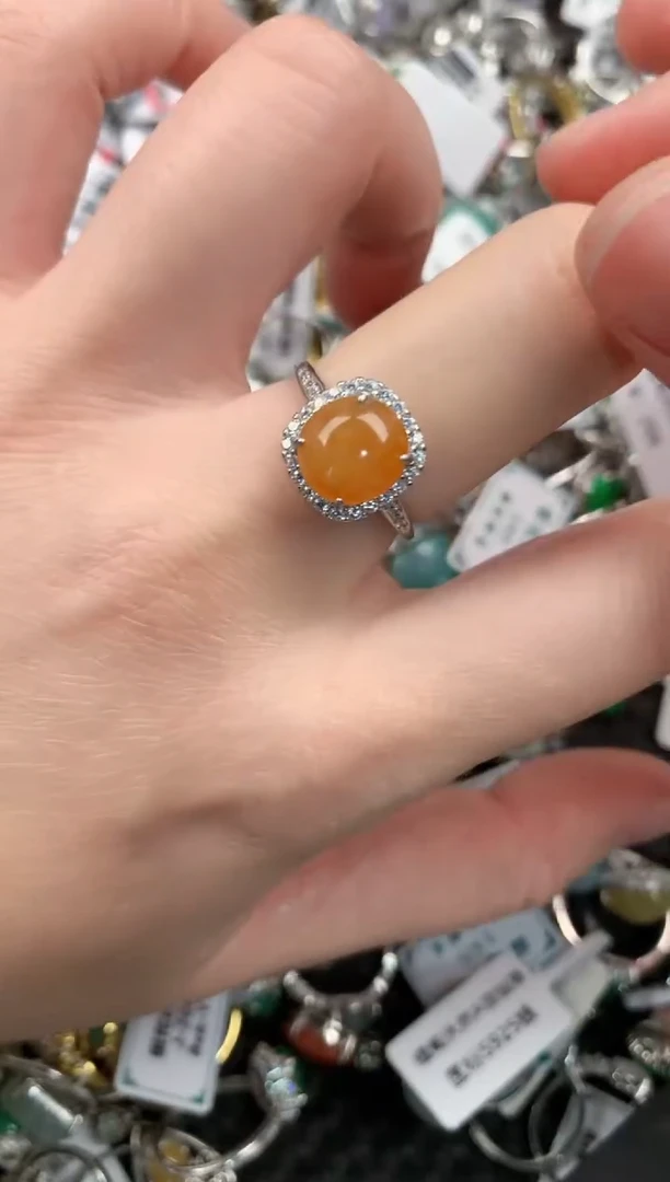 银S925镶嵌戒指翡翠333--1