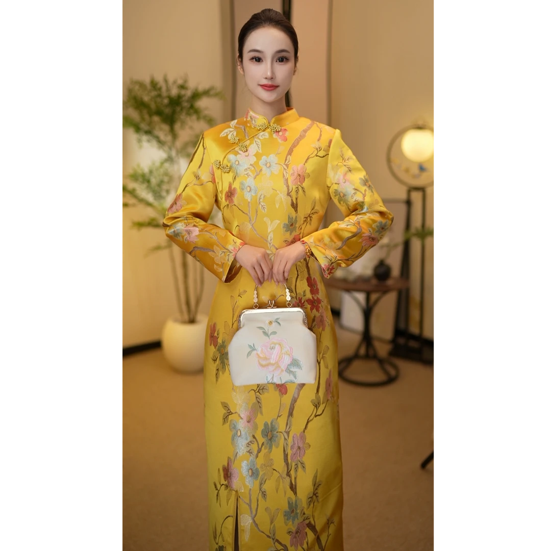 2024新款【疏影】新中式国风气质遮肉显瘦改良旗袍HS24876