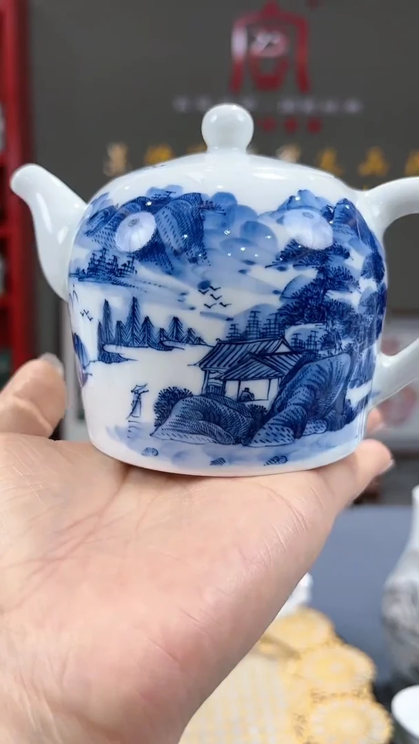 【闪购商品】官窑瓷画院066官窑瓷画院山水壶