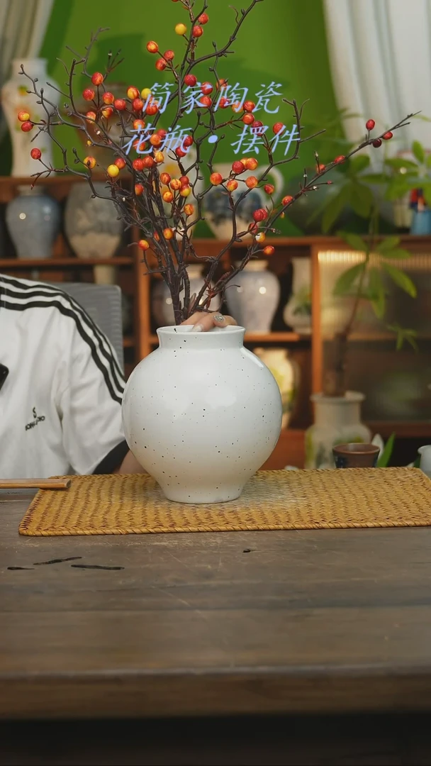 瓷片景德镇纯手工手绘花器摆件