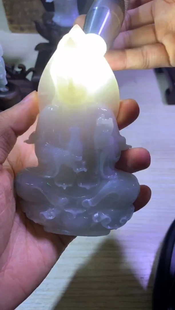 未镶嵌挂件翡翠猫*翡翠摆件