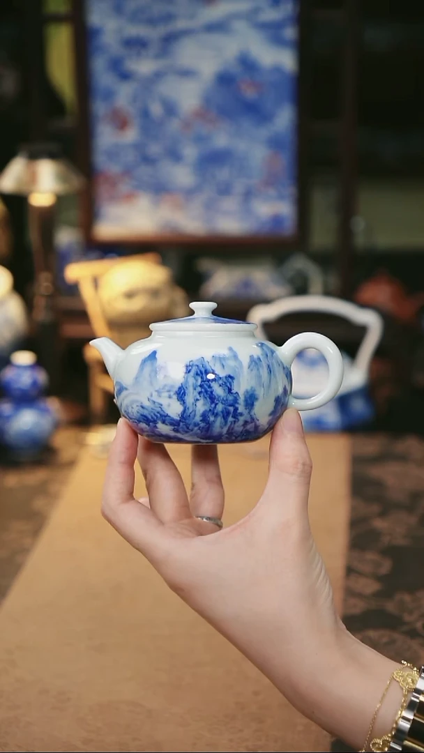 谷子窑 山水小壶