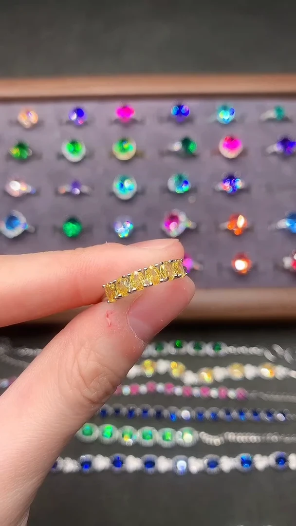 【闪购商品】彩色蓝宝石戒指银S925镶嵌········