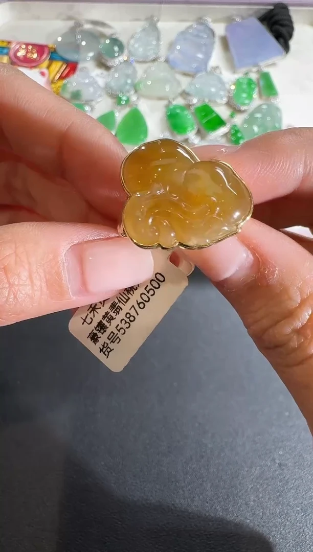 【闪购商品】翡翠戒指18K金镶嵌【源头工厂】钻石镶嵌
