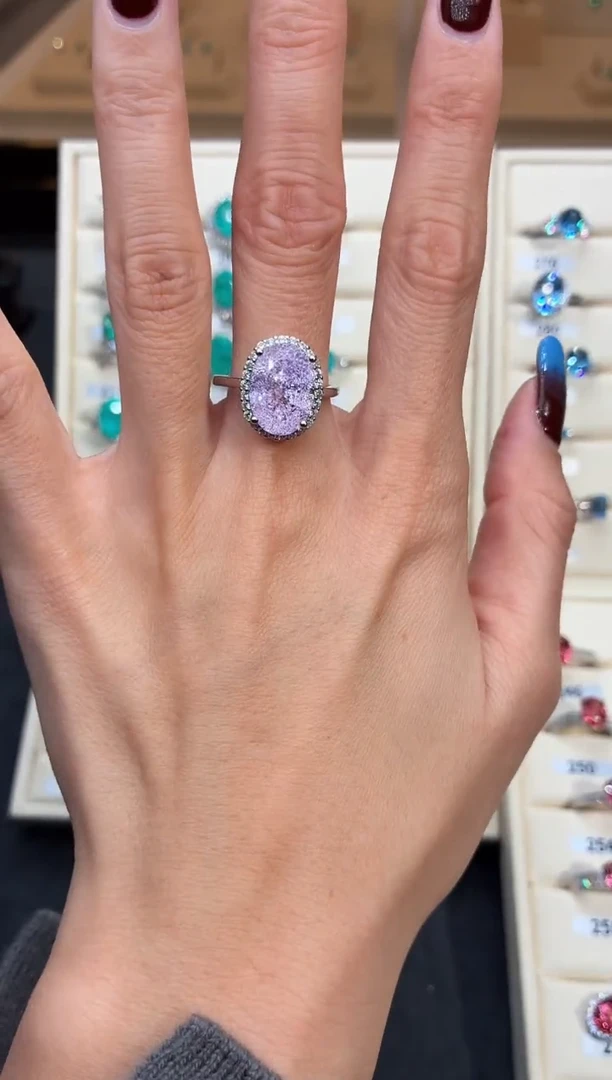 20碧玺（处理）无品牌 925银 轻奢女神款梦幻紫色系列