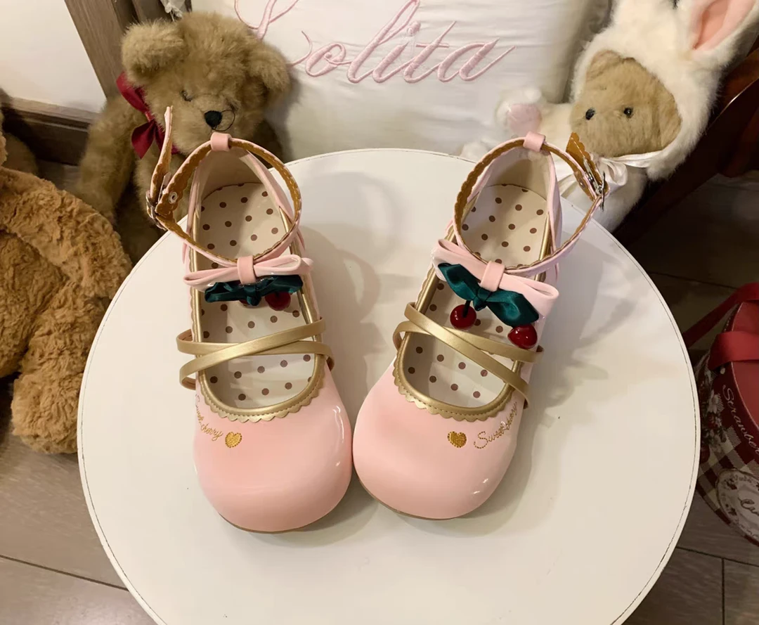 lolita鞋修面皮粗跟女鞋浅口凉鞋单鞋夏季初恋风玛丽珍鞋时尚