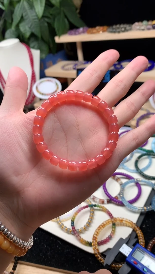 玛瑙/玉髓手串未镶嵌粉糯手串8mm