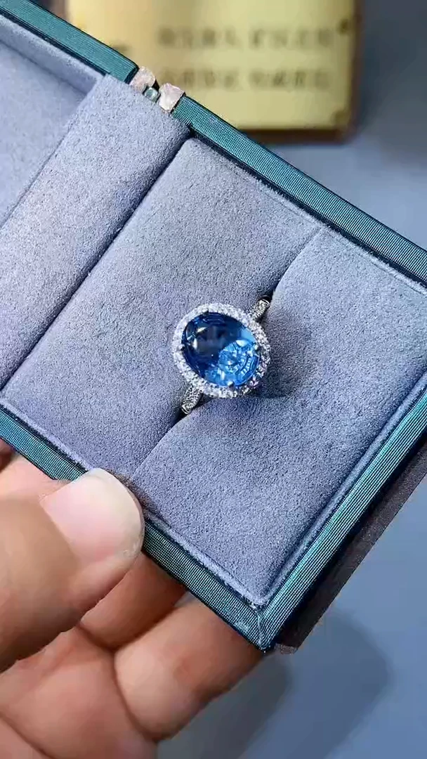 【闪购商品】海蓝宝石戒指银S925镶嵌354