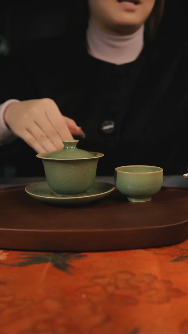 杯子白*鱼元宝 罗汉 柴烧 汝州原产地原矿仿古老釉