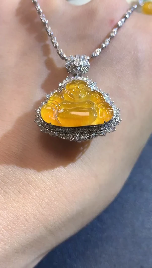 吊坠(不含链)18K金镶嵌翡翠S37 不含链