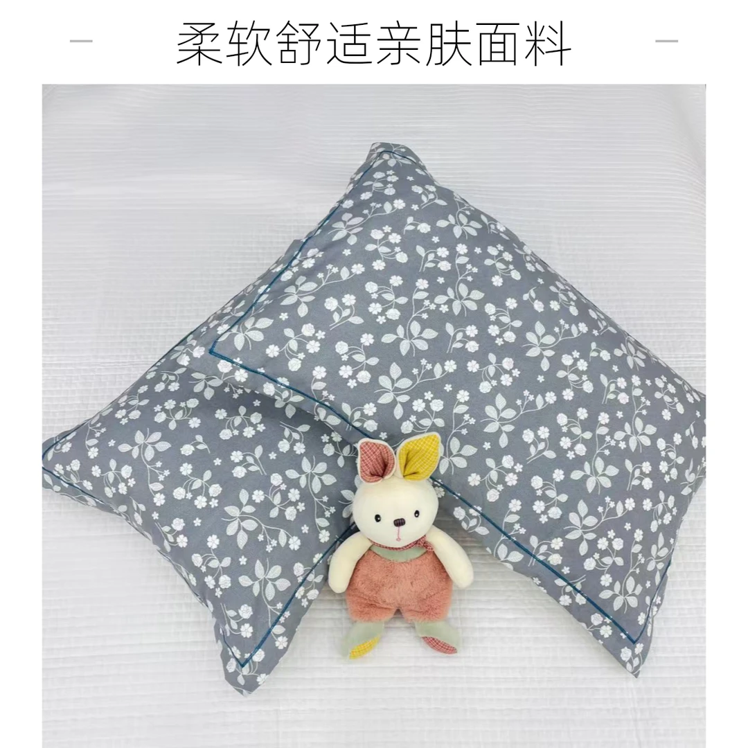 亲肤棉枕套--阳春小镇灰单人透气双人舒适柔软亲肤双层纱