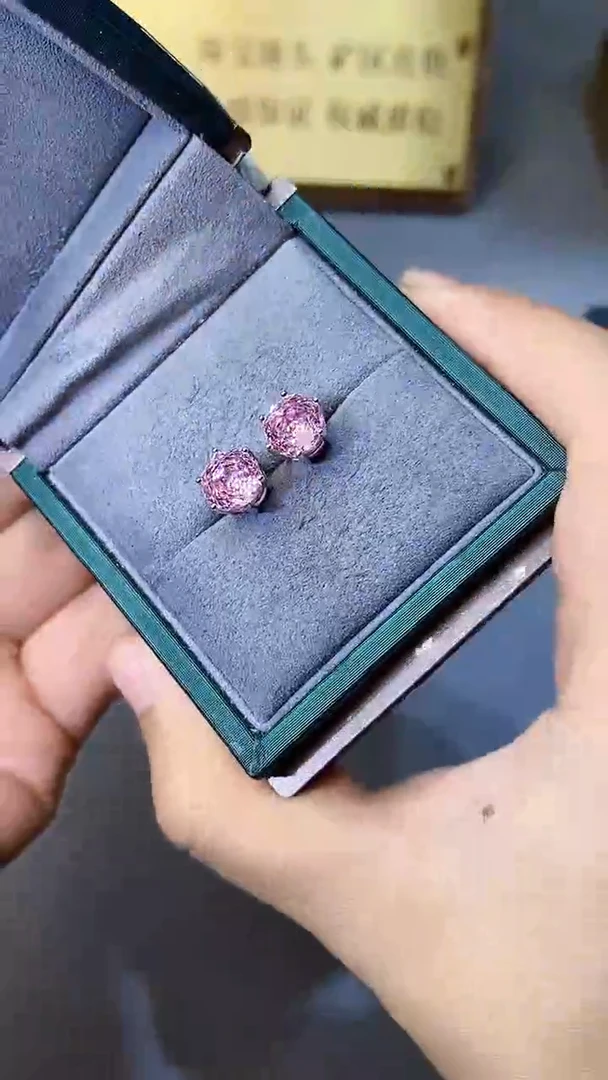 【闪购商品】水晶耳饰银S925镶嵌6541