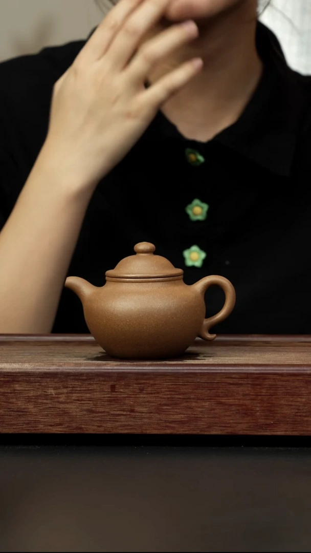紫砂茶壶芝麻绿 莲子 全手工