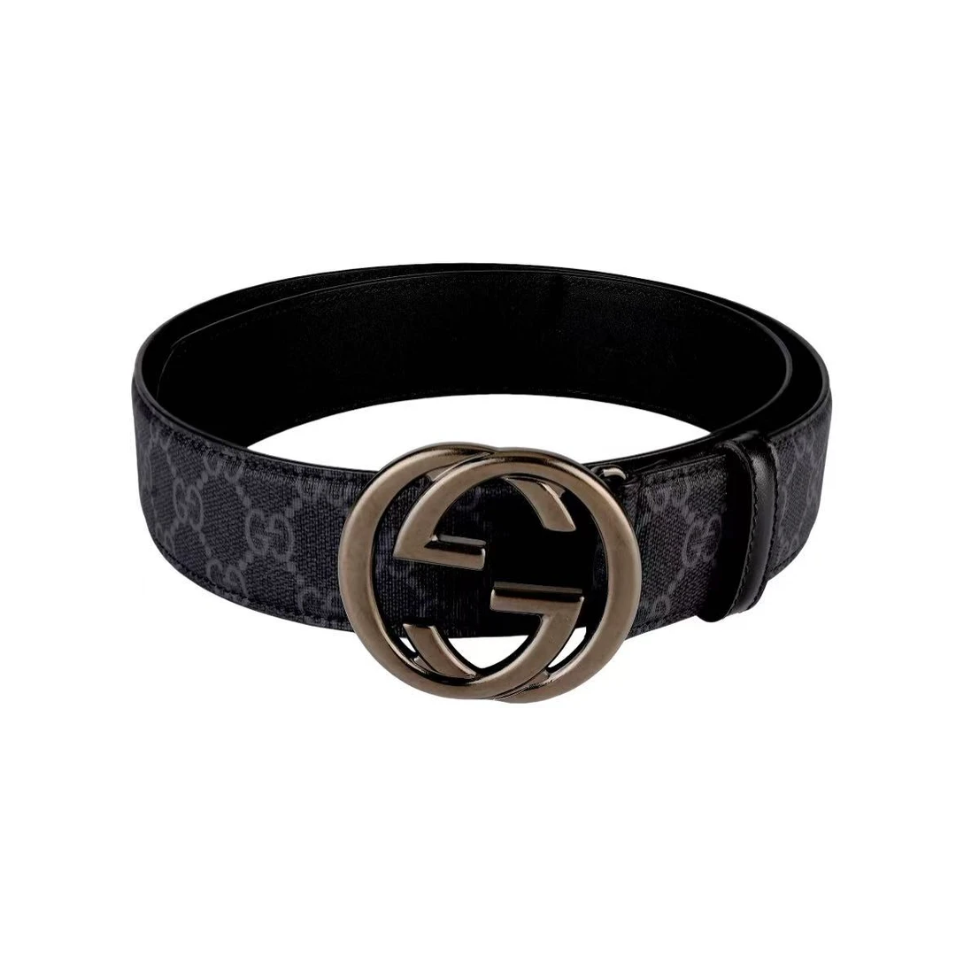 GUCCI古驰 品牌标识 皮革 皮带 男款 黑色 宽4CM77415392TIT1000