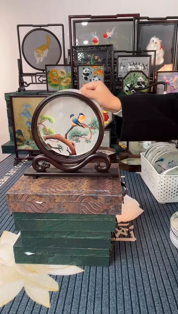 刺绣非遗双面绣摆台