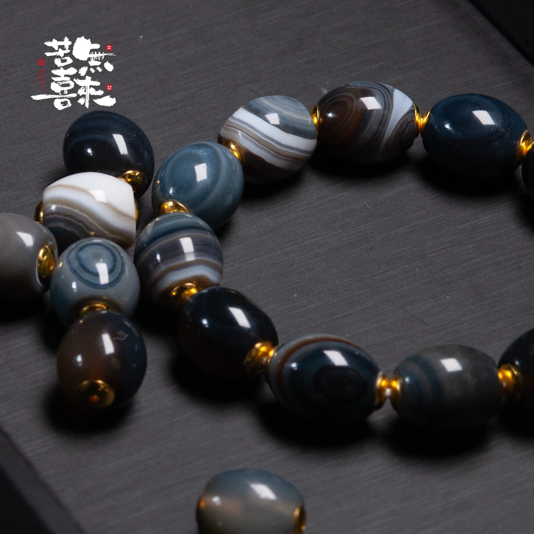 缠丝多宝带扣头文玩归圆配珠14mm可穿单圈