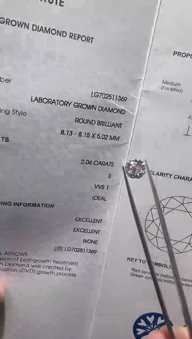 裸石合成钻石LG1369 2.04ct
