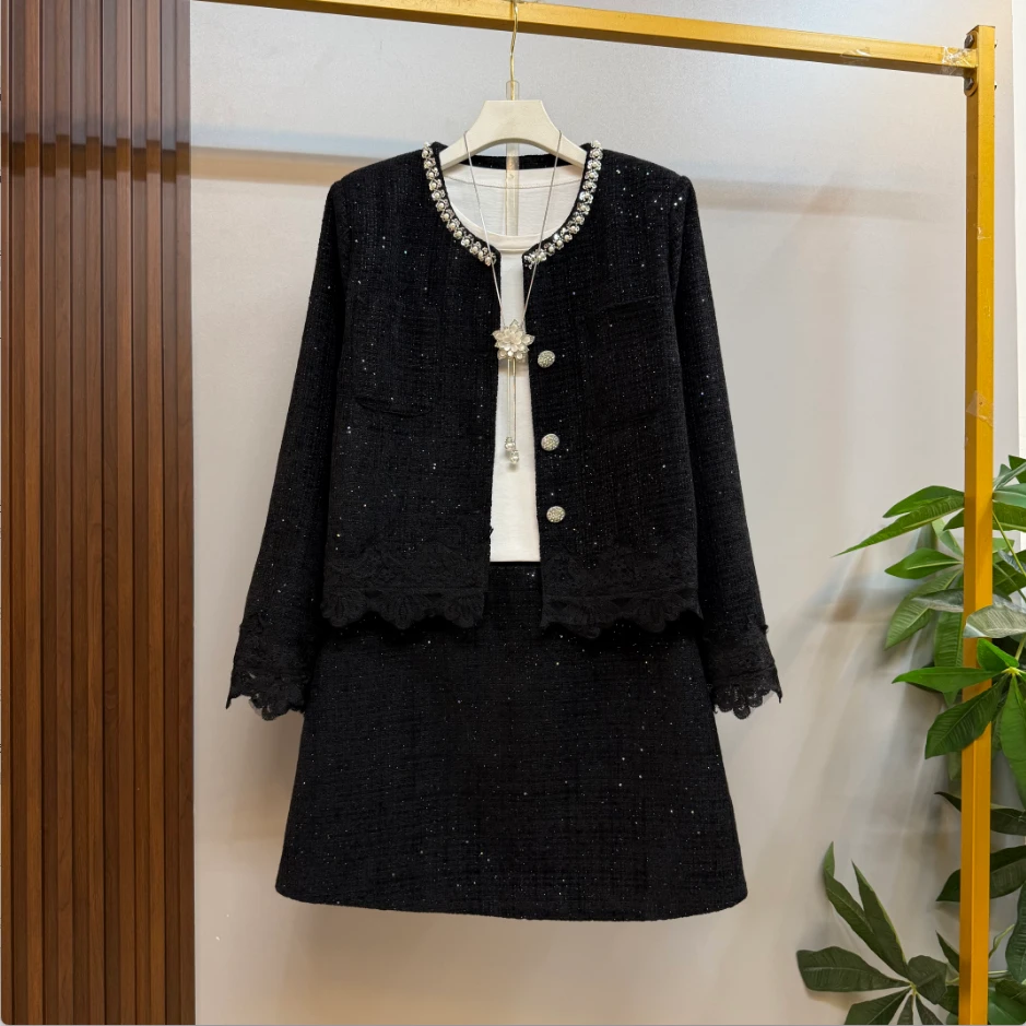 欧货秋季微胖洋气高品质名媛千金风气质小香风显瘦套裙(不含白衫)