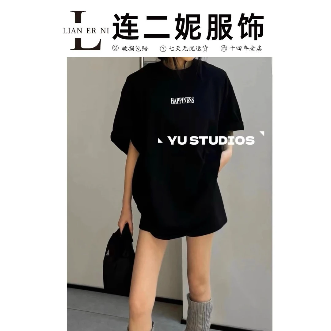 ins超火简约休闲百搭印花短袖T恤#643潮流时尚情侣半袖圆领宽松