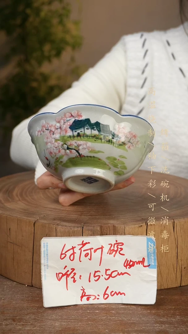 碗瓷景德镇手工手绘高温瓷釉下彩