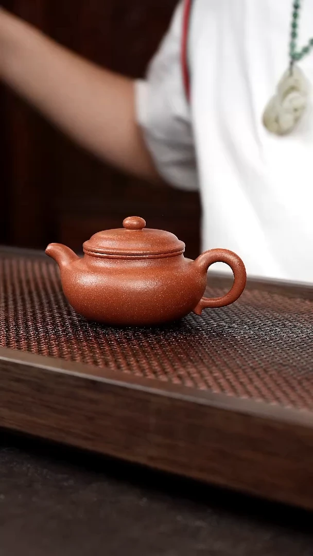 茶壶紫砂红降坡景舟仿古【带矿标证书】