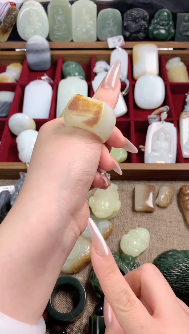 【闪购商品】和田玉戒指未镶嵌和田玉高青白板指
