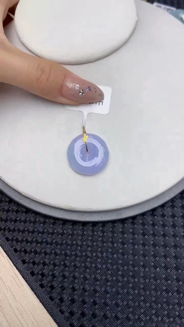 颈饰18K金镶嵌翡翠天然缅甸翡翠a货百元以上9元证书费自理