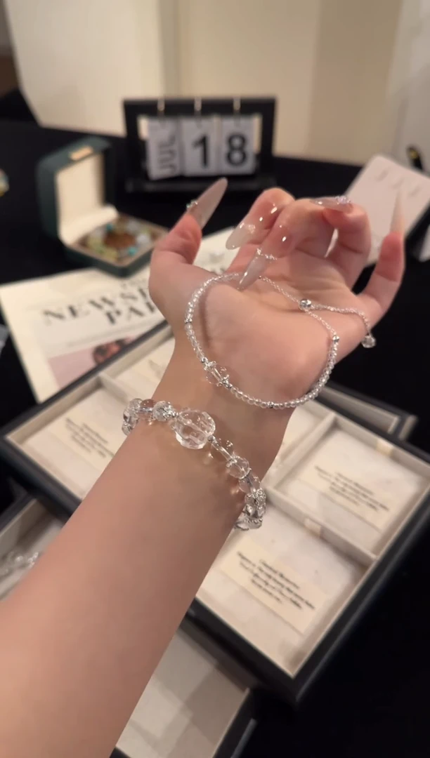 水晶手串合金白水晶套装x1085