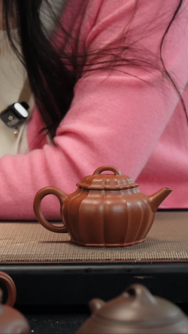 【闪购商品】紫砂茶壶生砂朱泥筋纹培风