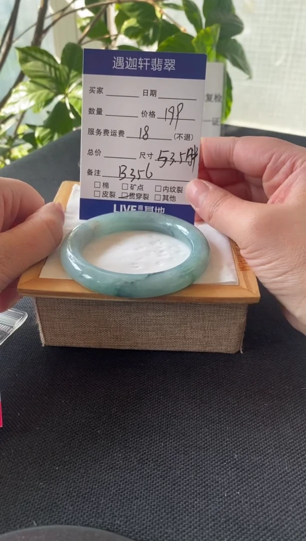 【闪购商品】翡翠手镯未镶嵌53.5圈口 B356编码