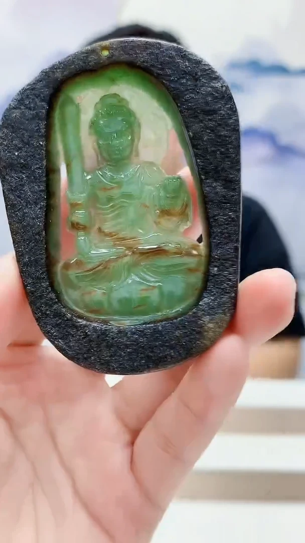 未镶嵌定制翡翠4917lr-毛货挂件28