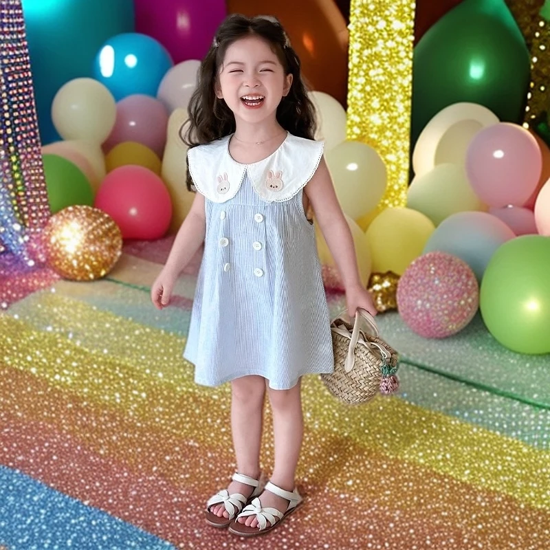 夏季儿童宝宝女宝女童连衣裙公主裙无袖小女孩可爱风夏款裙子甜美