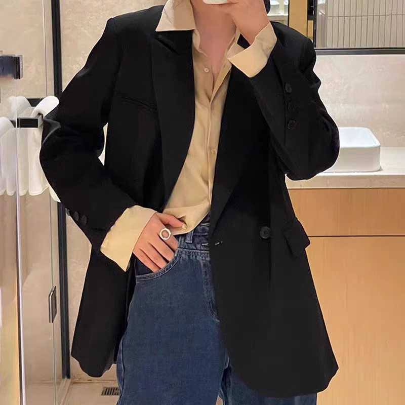 玲姐定制-中长款小西装带内衬年春秋季气质百搭西服外套300641