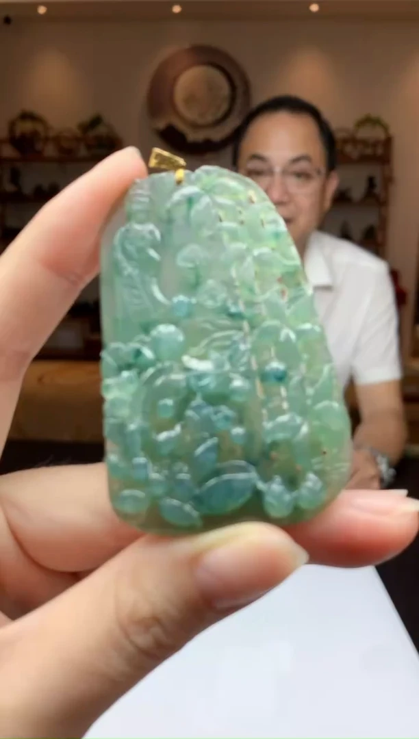 定制翡翠未镶嵌1087ry-毛货挂件39