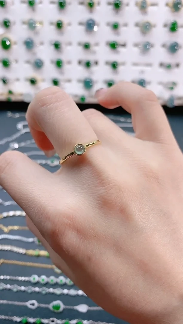 【闪购商品】翡翠戒指银S925镶嵌天然翡翠