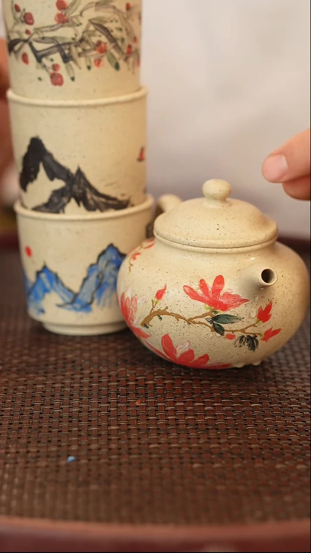 茶壶紫砂原矿手工制作一壶三杯 杯子随机发