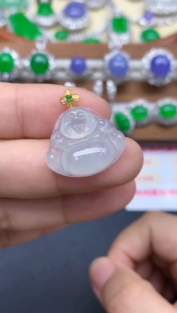 颈饰18K金镶嵌翡翠307-中国好珍宝