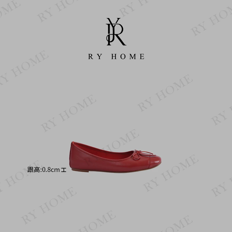 【容雨RYHOME】山羊皮＋浅口蝴蝶结平底鞋251X1290