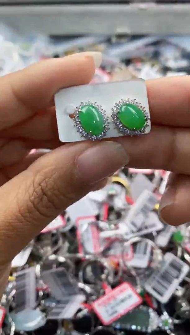 银S925镶嵌戒指翡翠111                9