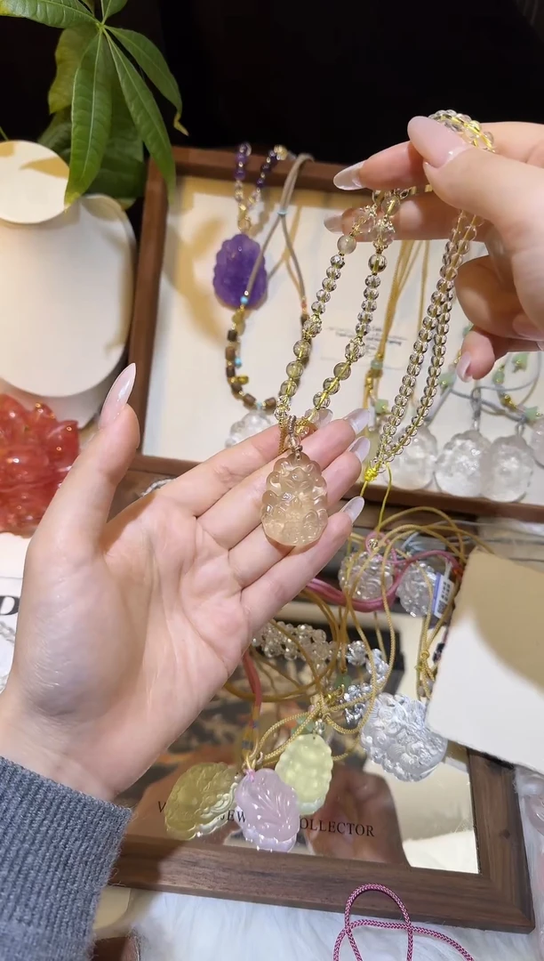 吊坠(赠链)未镶嵌水晶黄水晶珠链