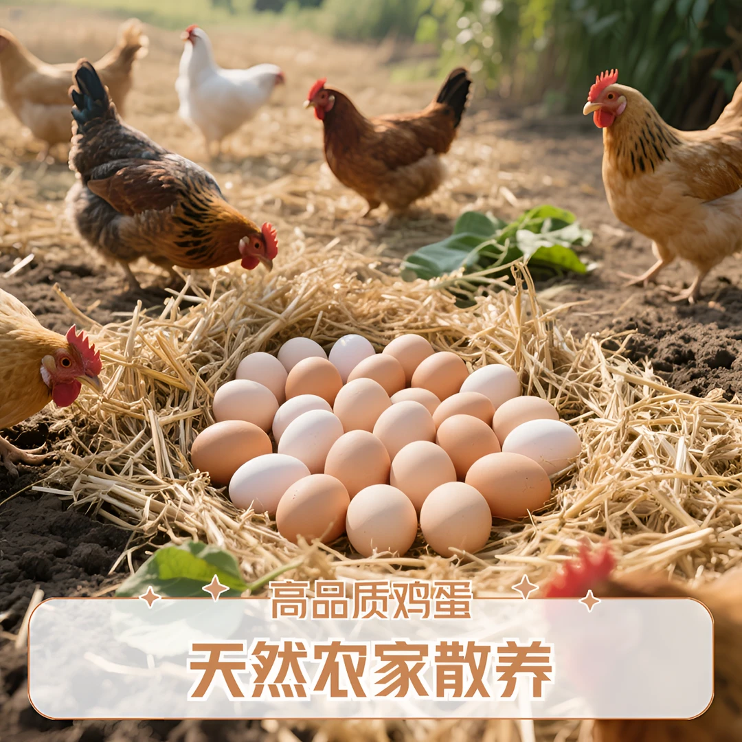 【助农专属】30枚散养土鸡蛋营养鲜鸡蛋农村土鸡蛋农家鲜鸡蛋40g/枚