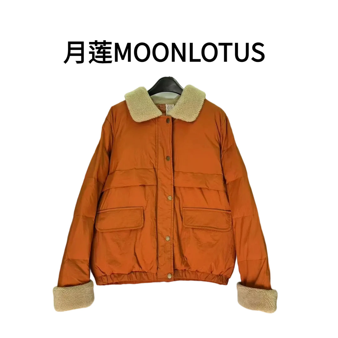 G223短款宽松型保暖长袖格子女冬女装休闲冬季连帽女士外套