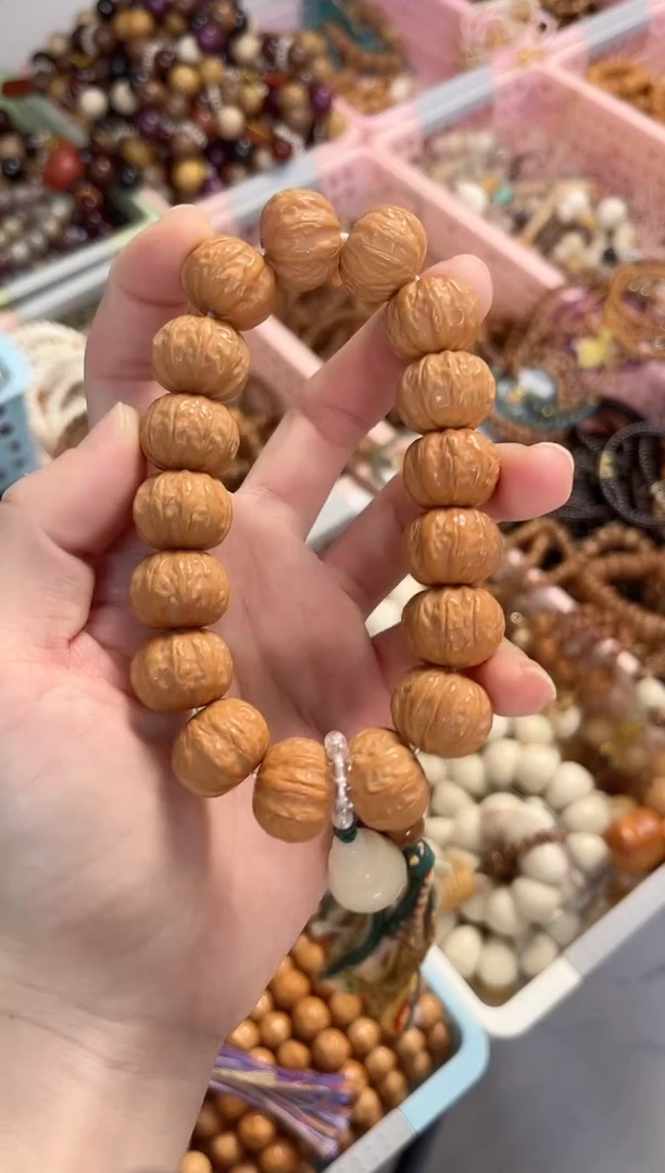 手串菩提根/象牙果猴头京八棱手串手持 18mm