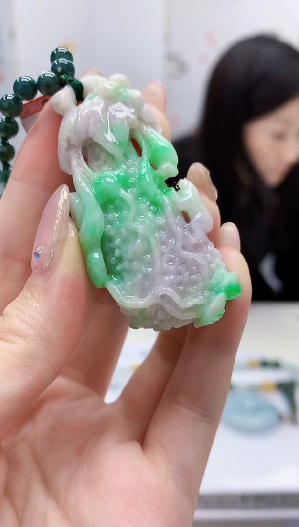 【闪购商品】定制翡翠未镶嵌4852jw-毛货挂件102赠珠链